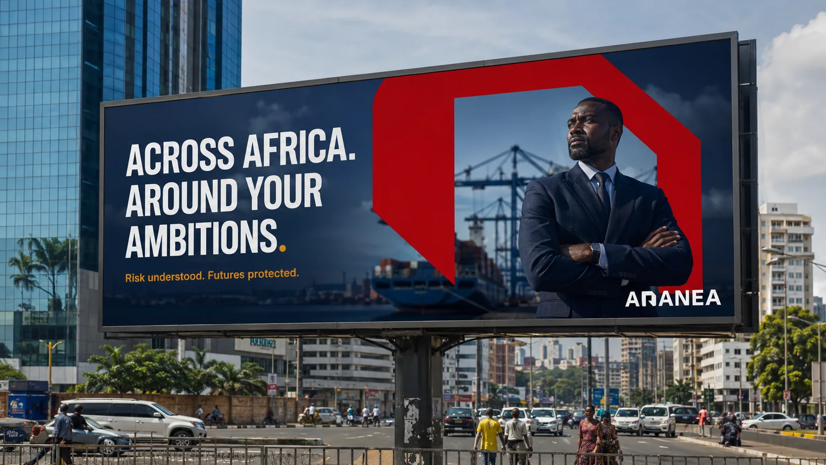 Aranéa insurance campaign billboard